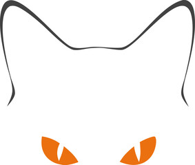 Minimalist Cat Eyes Halloween Illustration