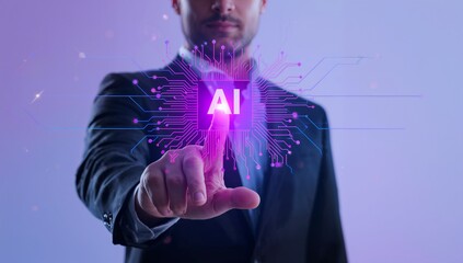 AI Futuristic Business Technology Interaction