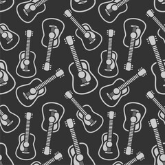 Fototapeta premium seamless pattern of acoustic guitars