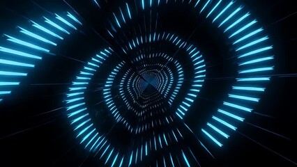 high quality 4k motion graphic with thin neon blue light lines pulsing rhythmically against a dark background creating the illusion of heartbeat waves flowing energy suitable for tech music or