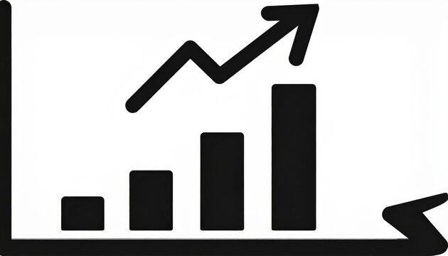 Financial loss icon with a descending bar chart and arrow representing recession business failure stock market crash and economic decrease vector solid glyph icon
