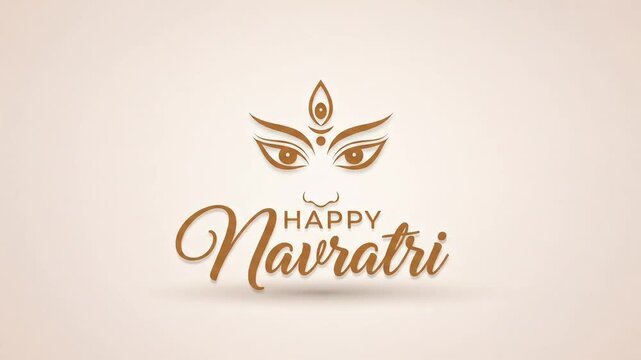 Graceful vector art design for the Hindu festival Navratri, highlighting the powerful, auspicious eyes of the deity with decorative patterns, perfect for spiritual and cultural event promotions