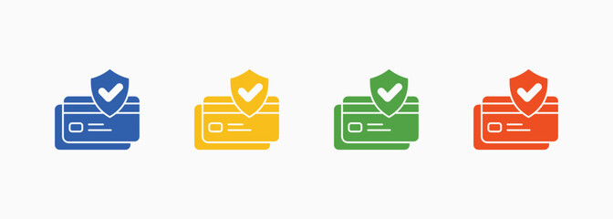 Secure Payment Icon Set Color Multiple Style Collection