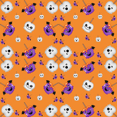 seamless pattern with funny monsters