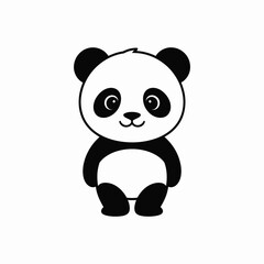 Naklejka premium Charming minimalist cartoon panda illustration vector art scalable eps for general use white background