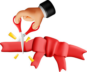 Obraz premium Grand Opening Ceremony with Ribbon Cutting