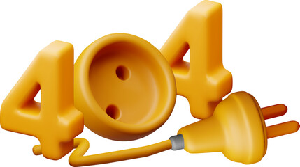 3D Yellow Numbers and Electric Plug Design