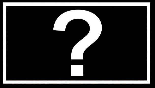 White Question Mark on Black.