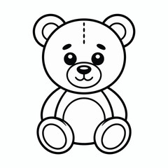 Fototapeta premium Adorable teddy bear line drawing vector illustration for kids and toys eps format scalable white background
