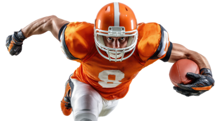 Intense Play: A focused player in orange gear, captured mid-action. A dynamic sports photo