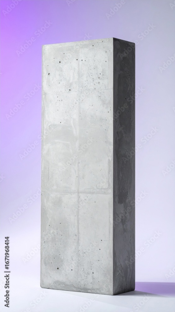 Aufkleber minimalist gray concrete block rectangular shape on a soft gradient background