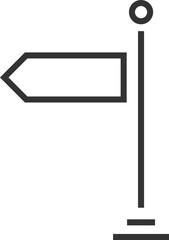 Obraz premium Left pointing outline signpost icon