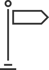 Fototapeta premium Right facing outline signpost icon