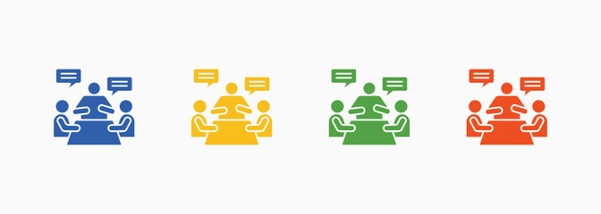 Fototapeta premium Mentoring Icon Set Color Multiple Style Collection