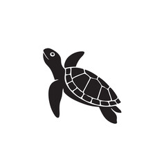 Sea Turtle, Minimalist and Simple Silhouette