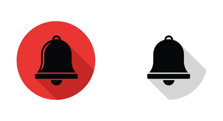 Bell icons in red and gray with shadows