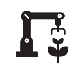 Robotic arm automation agriculture technology farming efficiency. Robotic arm automates plant care agriculture symbolizing innovation efficiency
