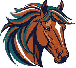 Majestic equine with flowing mane captures the spirit of freedom and power in artistic depiction