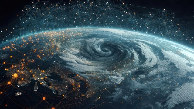 Earth's swirling weather patterns, connected globally