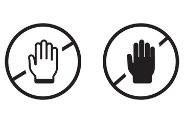 do not enter sign, hand stop sign, no entry symbol, prohibition sign, no entry restriction sign. Not Allowed stop sign, Prohibition sign or stop sign illustration transparent background