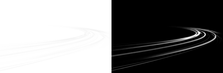 Line white light vector abstract effect curve luminous stripes with glowing beam motion blur and bright ray streaks.