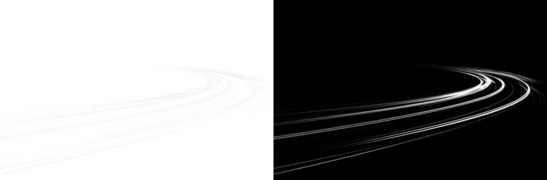 Line white light vector abstract effect curve luminous stripes with glowing beam motion blur and bright ray streaks.