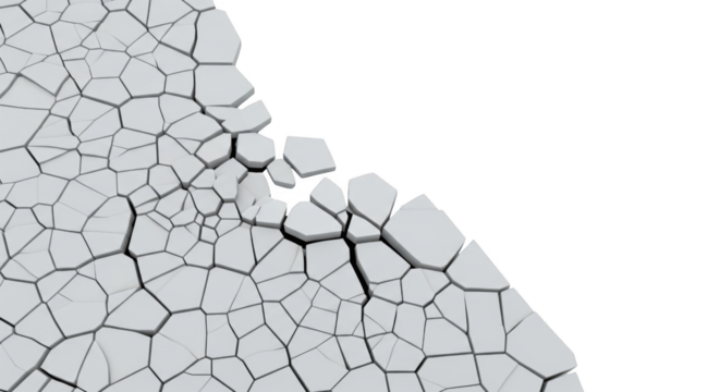 Fractured surface revealing darkness, an abstract visual representing destruction