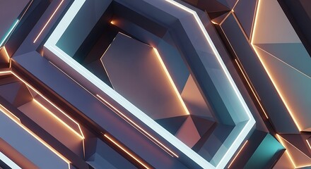 Obraz premium Premium HD 3D Geometric Abstract Polygon Shapes Background 