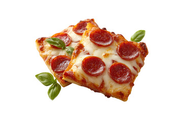 pepperoni pizza isolated on transparent background