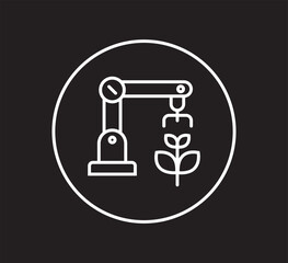 Robotic arm automation agriculture technology farming efficiency. Robotic arm automates plant care agriculture symbolizing innovation efficiency
