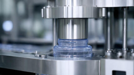 High tech water bottling machine operating efficiently