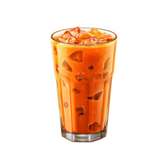 Refreshing Iced Thai Tea in a Glass