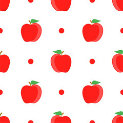 Cartoon red apple seamless pattern