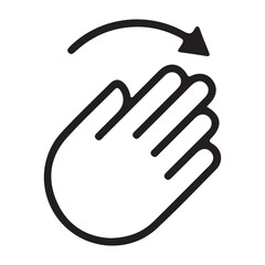 An isolated black silhouette of thumb shake icon