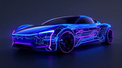Fototapeta premium AI-Powered Electric Car