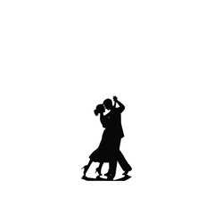 "A Passionate Dance: Elegant Silhouette of a Man and Woman Engaged in a Romantic Ballroom Dance."







