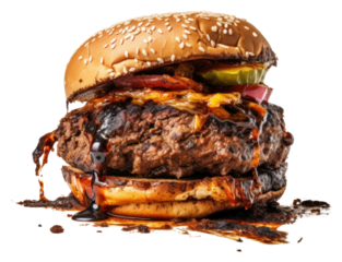 PNG Burger with brunt food white background hamburger.