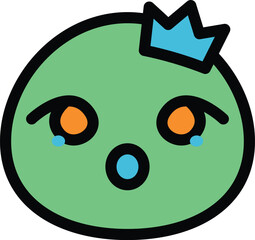 green character wearing a crown