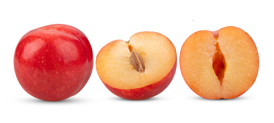 cherry plums isolated on transparent png