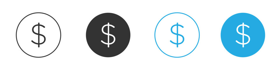 Dollar icon vector style flat trendy collection.