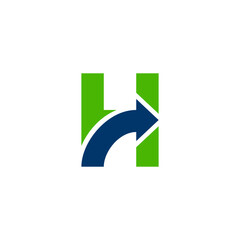 h arrow green investment growth arrow logo up business
