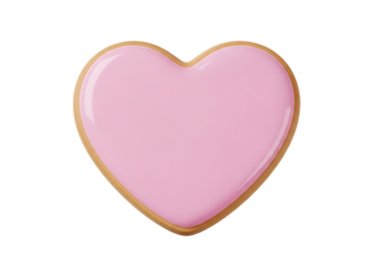 A Heart-Shaped Pink Cookie Celebrating National Homemade Cookies Day with Elegant Gold Edging