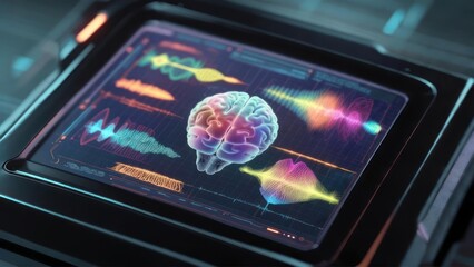 Futuristic brain scan display