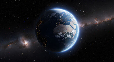 Fototapeta premium Surreal Cosmic Artwork of Earth with Celestial Glow