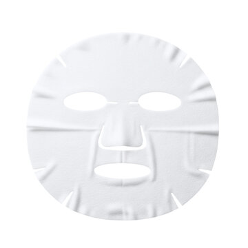 White facial sheet mask for skincare treatment