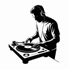 DJ Mixing on Turntable