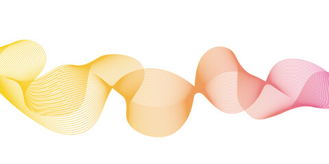 Multicolor gradient wave lines vector background, twisted curve lines and blend effect, frequency sound wave lines, 3d contour line patterned background illustration.