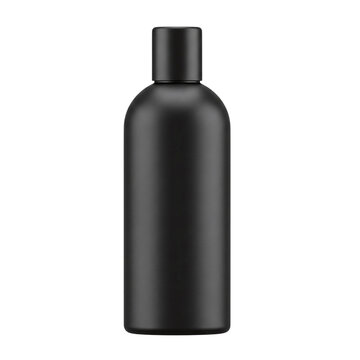 Matte black cosmetic bottle for men's grooming mockup