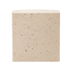 Recycled paper block with fibrous texture