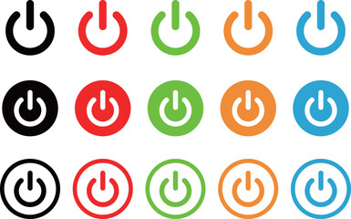 電源アイコン　赤　セット